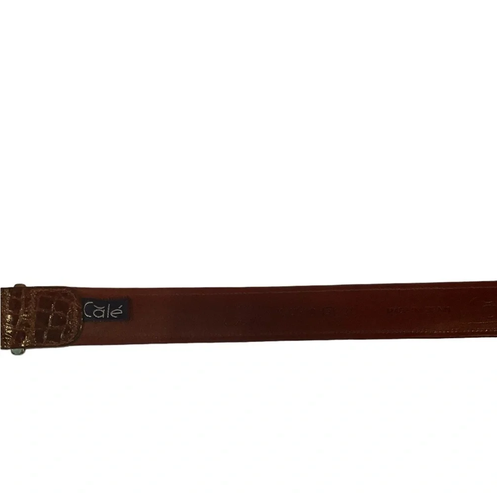 Cale Brown Crocodile Skin Belt Size 34